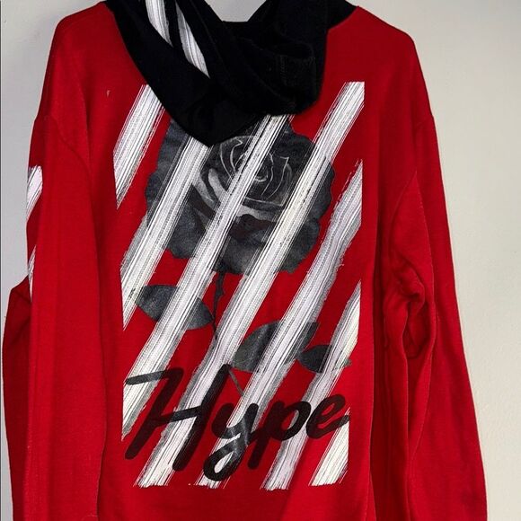 Hype Red Sweatshirt with Bold Stripes - Picture 11 of 13